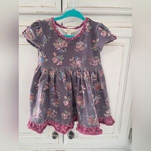 Matilda Jane Ruffles Purple Floral Spring/Fall Toddler Dress 2T
